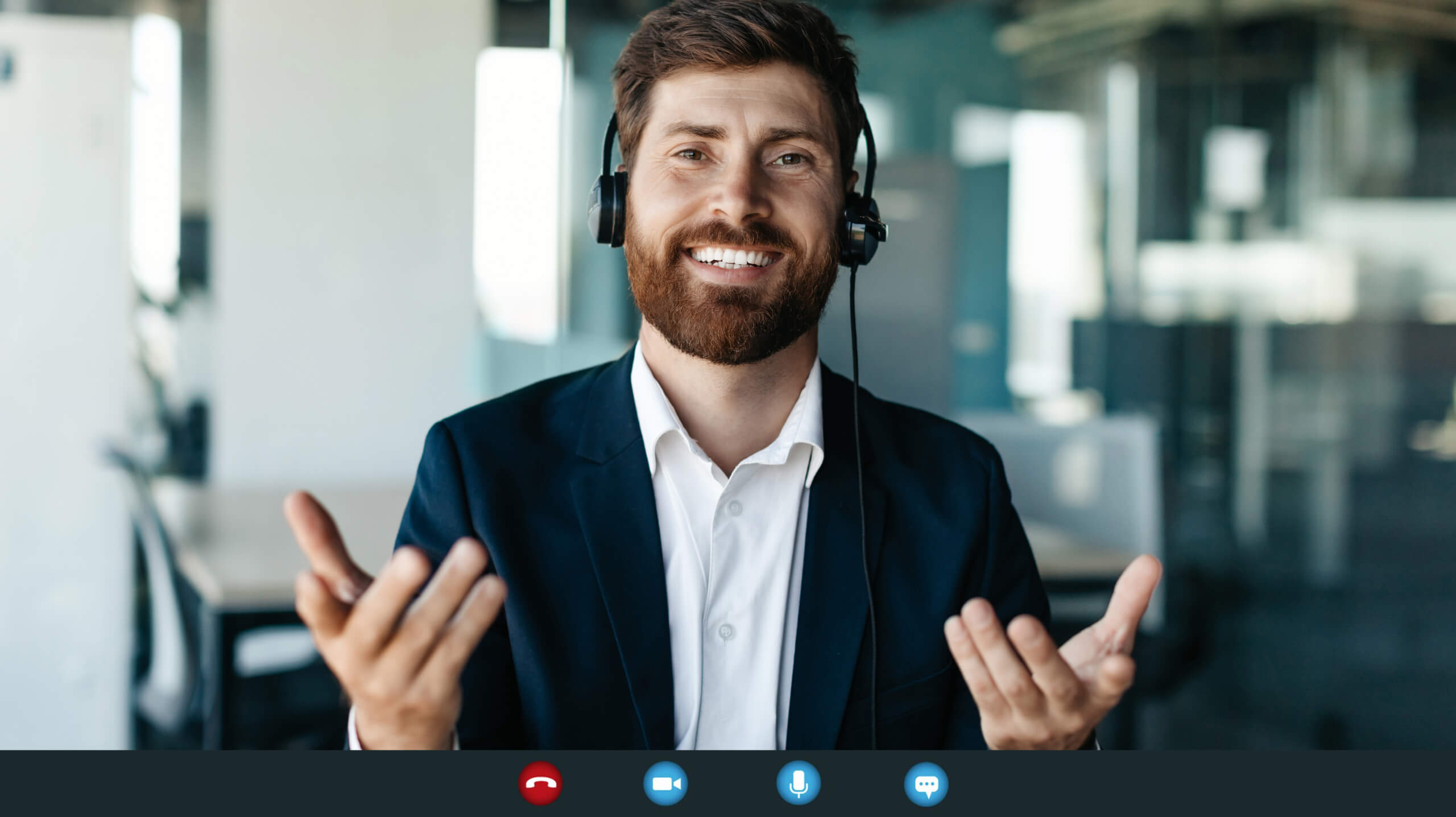 Image of a sales person interviewing a candidate.