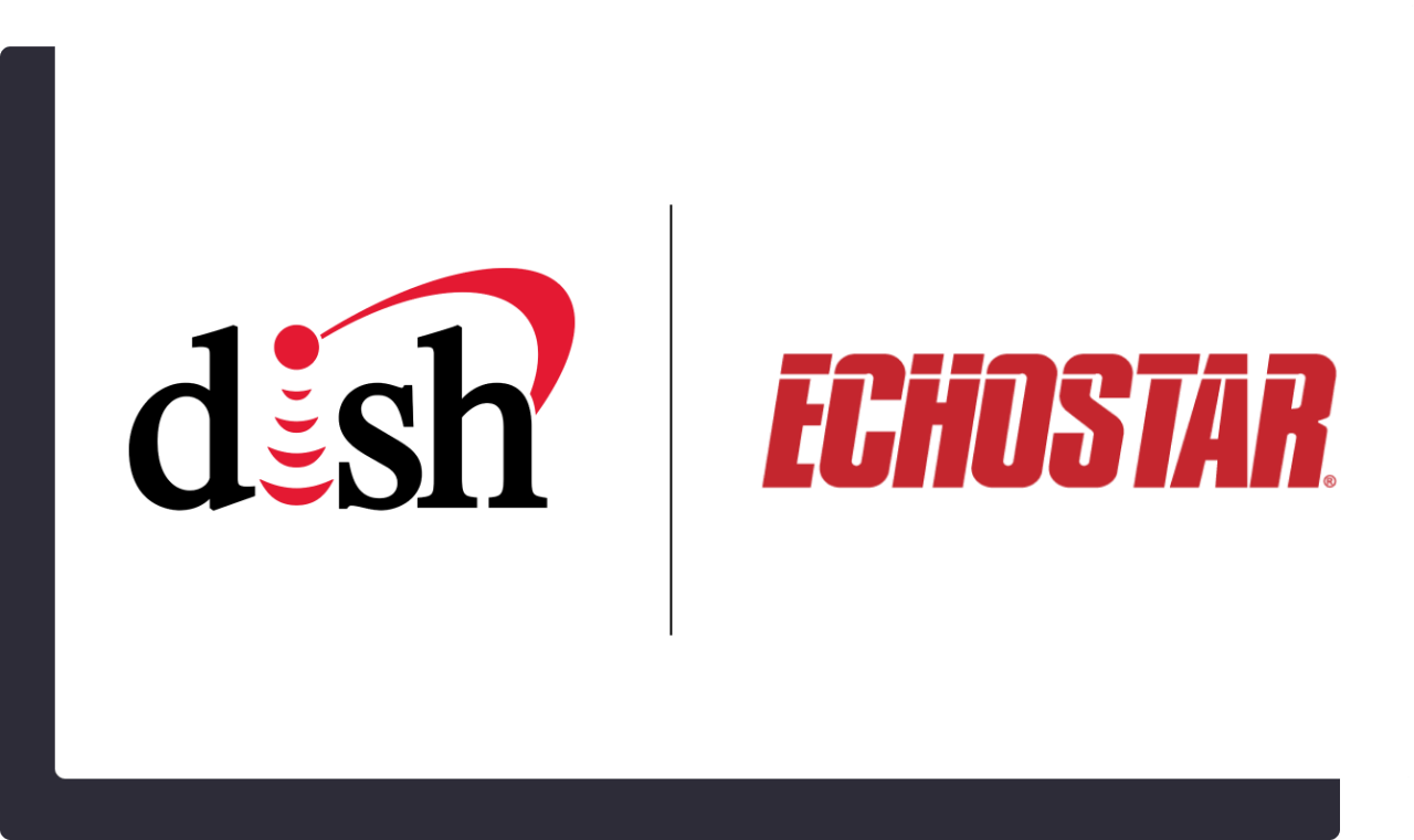 Dish and EchoStar logos displayed side by side on a white background.