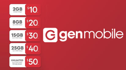Gen Mobile plan and pricing information