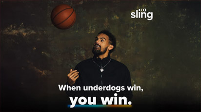 Image of superstar Trae Young tossing a basketball with slogan "when underdogs win, you win."